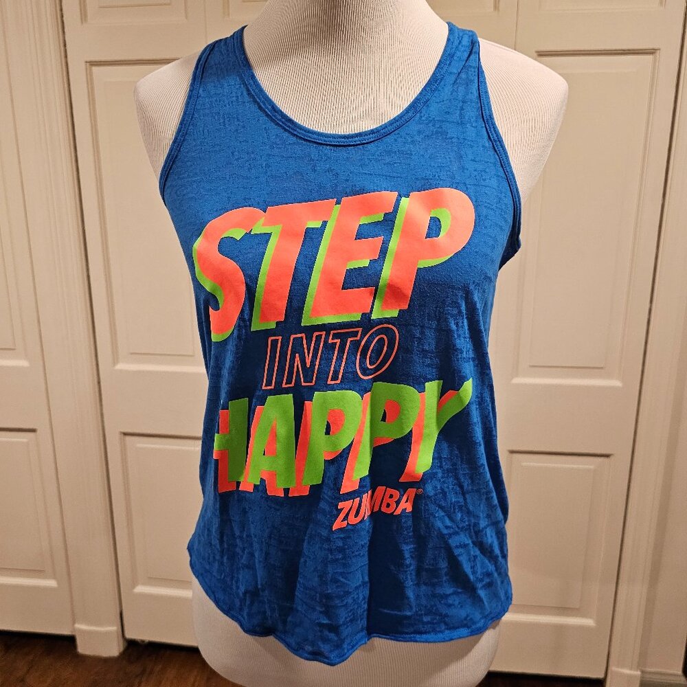Step Into Happy Blue Tank Size Small